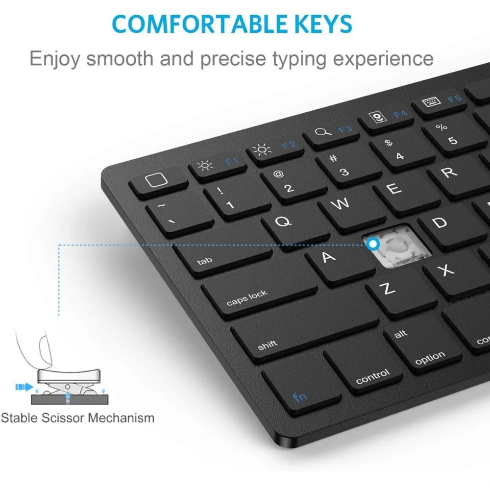 Ultra-Slim Bluetooth Keyboard Compatible with iPad 10.9, Black